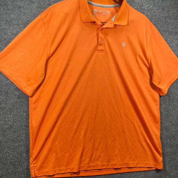 AriatTek Polo Shirt Heat Series Men's XL Orange Short Sleeve Casual Stretch - Picture 3 of 12